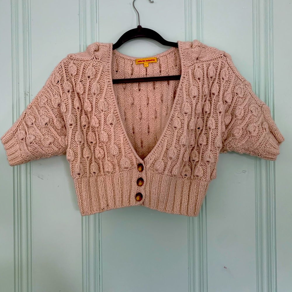 Catherine Malandrino crop top wool sweater